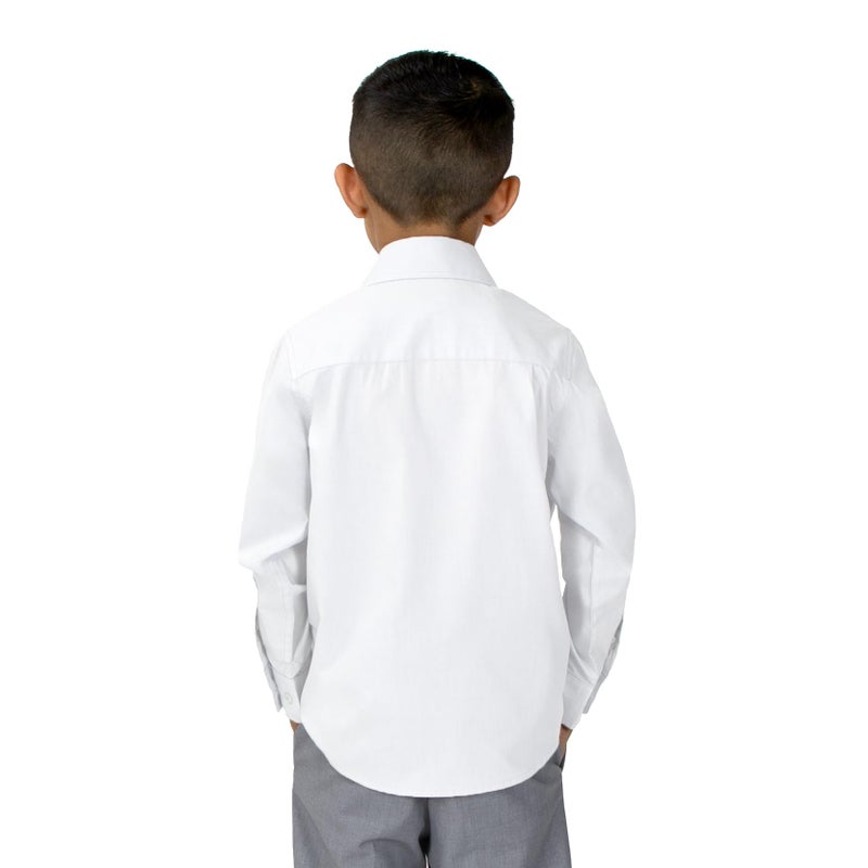 Spring Notion Big Boys' Long Sleeve Dress Shirt 10 White - Image 3